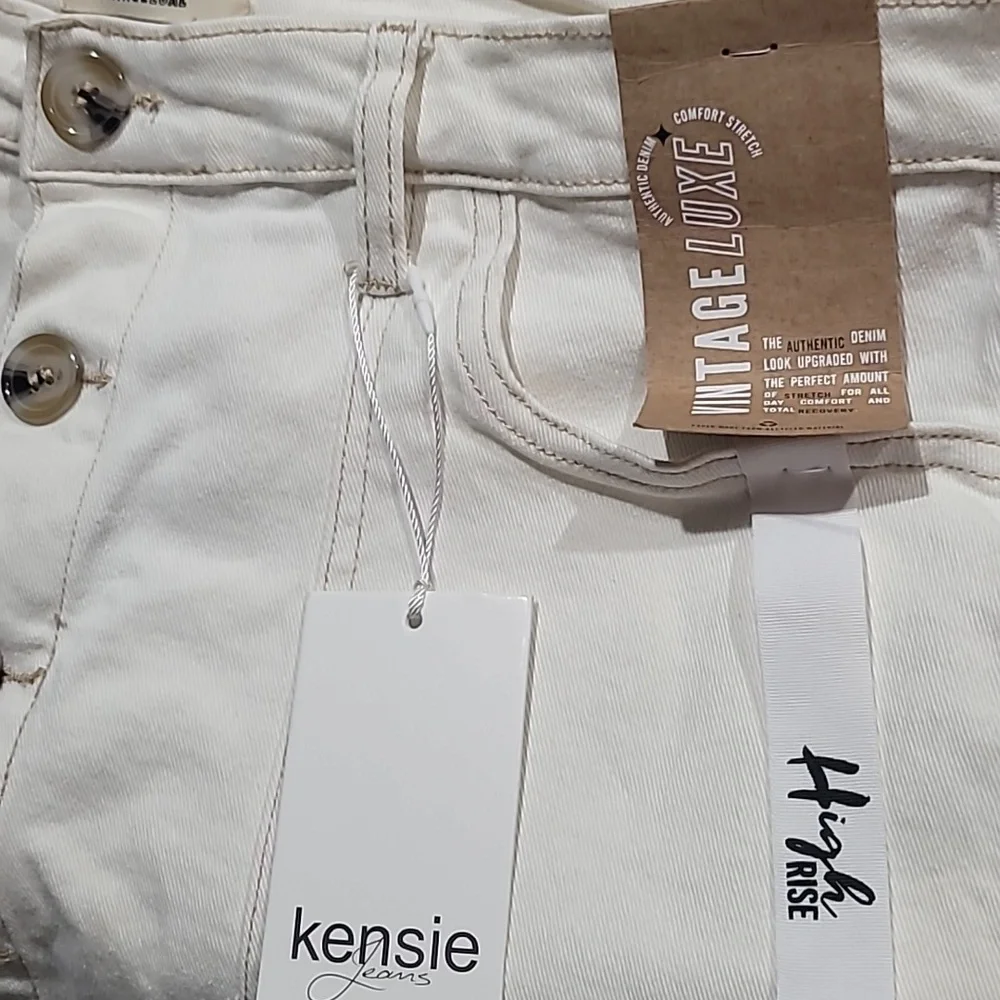 Kensie White Button-Front Skirt